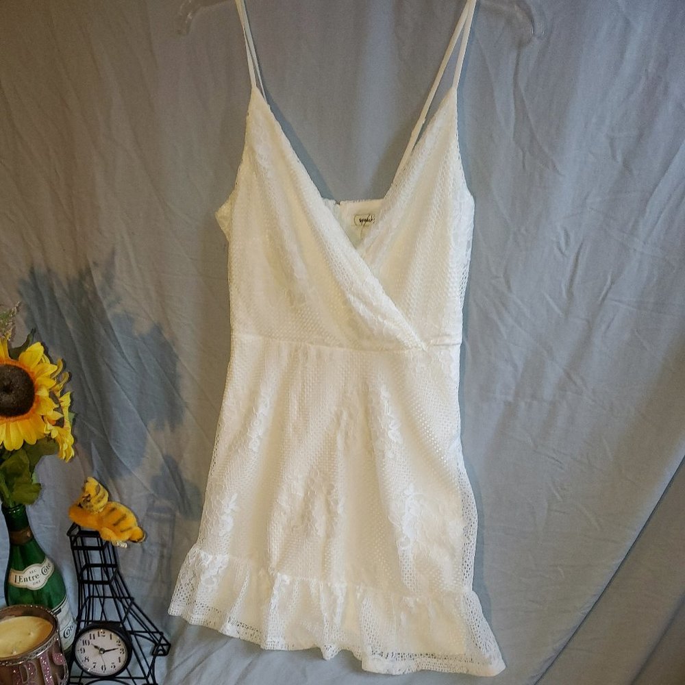 Juniors' Speechless Surplice Neckline Mini Dress - Picture 3 of 9